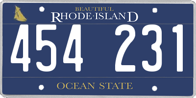 RI license plate 454231
