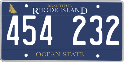 RI license plate 454232