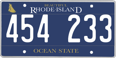 RI license plate 454233
