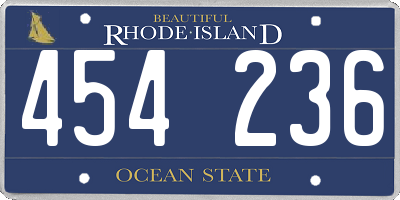 RI license plate 454236