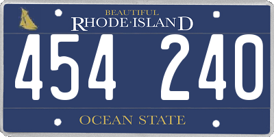 RI license plate 454240