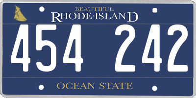 RI license plate 454242