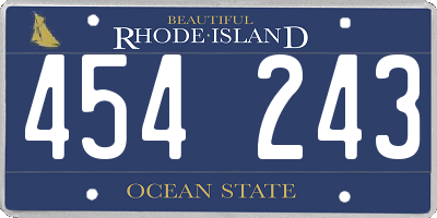 RI license plate 454243