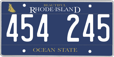 RI license plate 454245