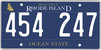 RI license plate 454247
