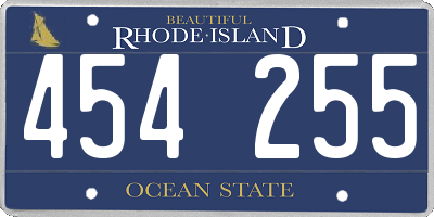 RI license plate 454255