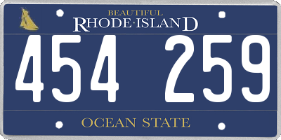 RI license plate 454259