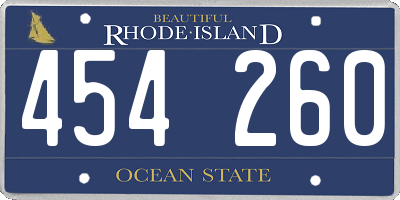 RI license plate 454260