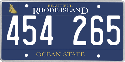 RI license plate 454265