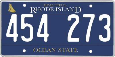 RI license plate 454273