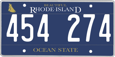 RI license plate 454274