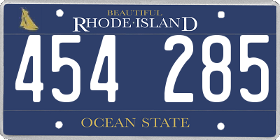 RI license plate 454285