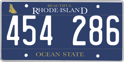 RI license plate 454286