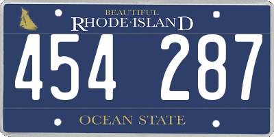 RI license plate 454287