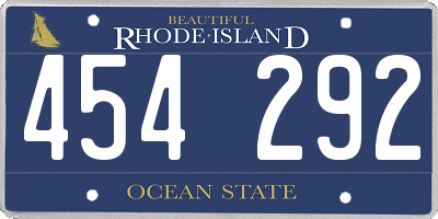 RI license plate 454292