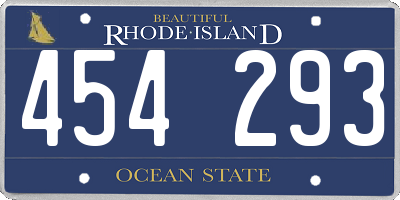 RI license plate 454293