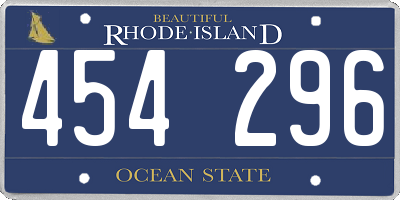 RI license plate 454296