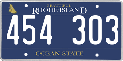 RI license plate 454303