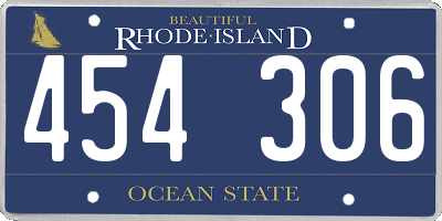 RI license plate 454306