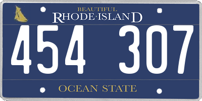 RI license plate 454307