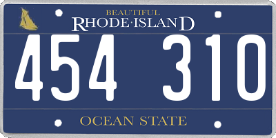 RI license plate 454310