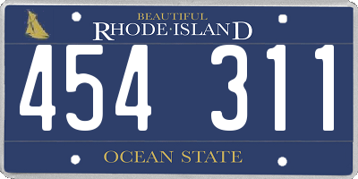RI license plate 454311