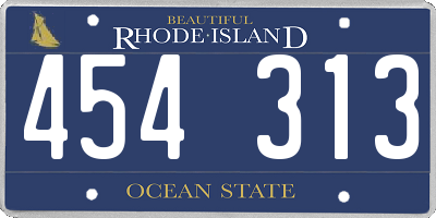 RI license plate 454313