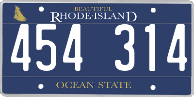 RI license plate 454314