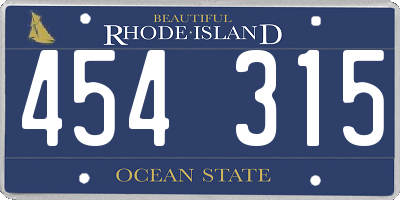 RI license plate 454315