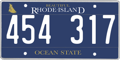 RI license plate 454317