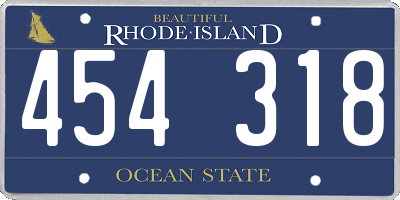 RI license plate 454318