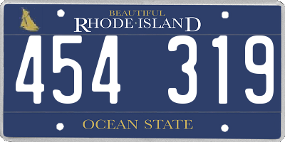 RI license plate 454319