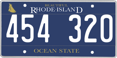 RI license plate 454320