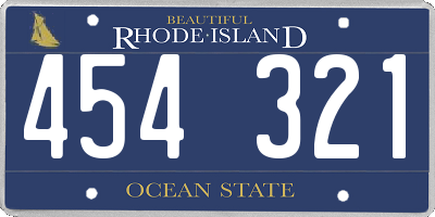 RI license plate 454321