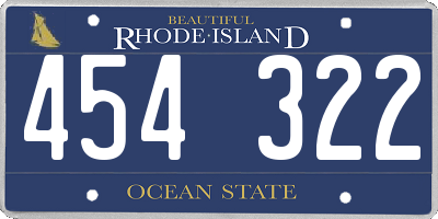 RI license plate 454322