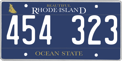 RI license plate 454323