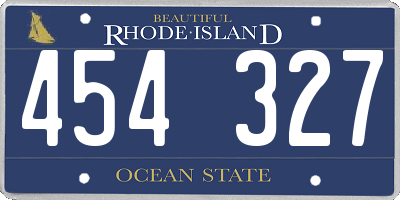 RI license plate 454327