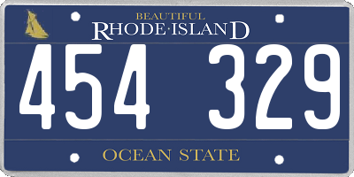 RI license plate 454329