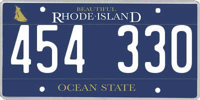 RI license plate 454330