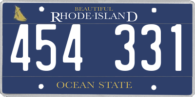RI license plate 454331