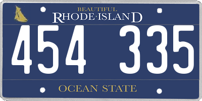RI license plate 454335