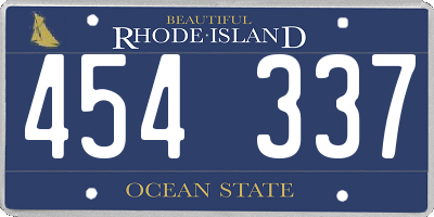 RI license plate 454337