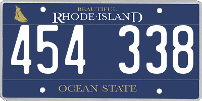 RI license plate 454338