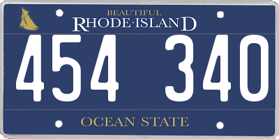 RI license plate 454340