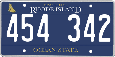 RI license plate 454342
