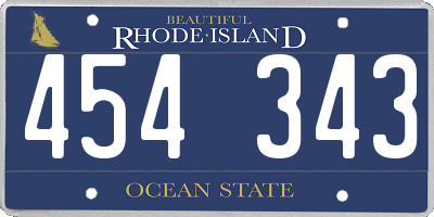 RI license plate 454343