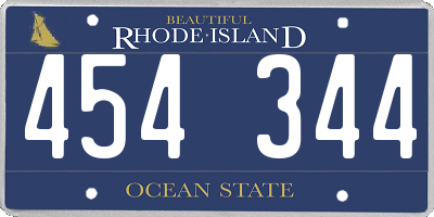 RI license plate 454344