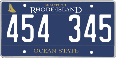 RI license plate 454345