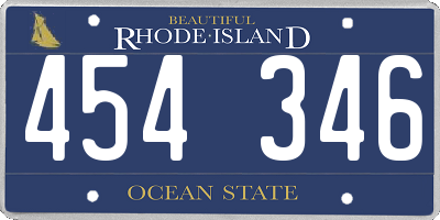 RI license plate 454346