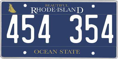 RI license plate 454354